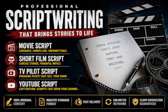 script writing, script editing, tv pilot, short film, screenplay