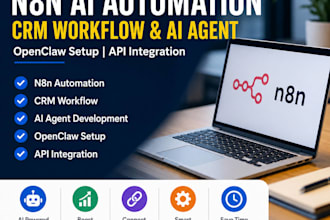 claw n8n ai automation, crm workflow, ai agent, open claw setup, api integration