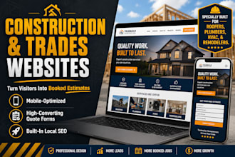 build roof website, construction website, lead generation and landing page