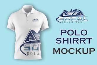 professional polo shirt design and realistic mockup