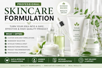 create organic skincare formulations for clean beauty brand