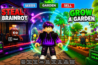 make a roblox game like steal a brainrot and grow a garden