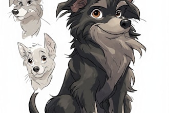 awesome custom pet portrait, dog portrait