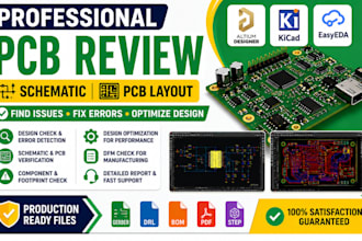review your pcb design pcb schematic fix error and optimize it for manufacturing