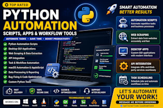 build custom python automation scripts desktop apps and web scraping tools