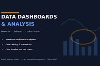 do data analysis and build power bi tableau dashboards