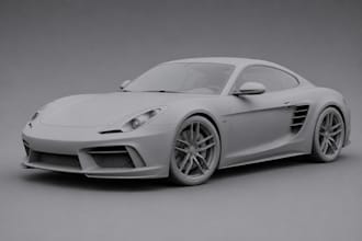 do realistic 3d car modeling, police car, rc car, fivem car design and render