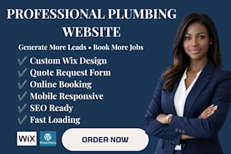 design a professional wix plumbing website with booking and quote form