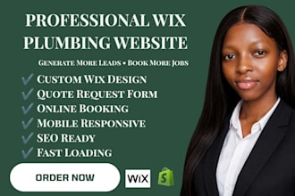 design a professional wix plumbing website with booking and quote form