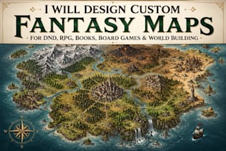 design custom fantasy maps for dnd, rpg, books, board games and world building