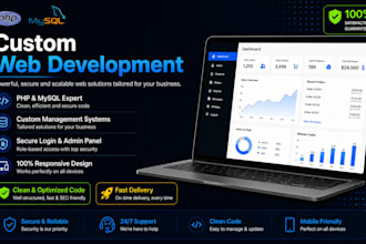 build custom full stack website with PHP, mysql and deploy live
