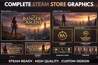 design complete steam store assets and graphics for your game