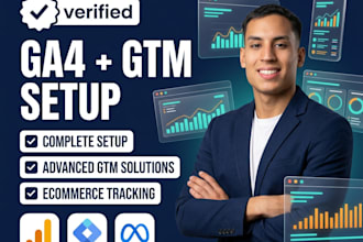 setup ga4, GTM, meta pixel and ecommerce conversion tracking