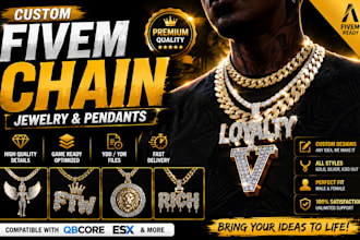 custom fivem chain design for gta v roleplay servers, optimized 3d models