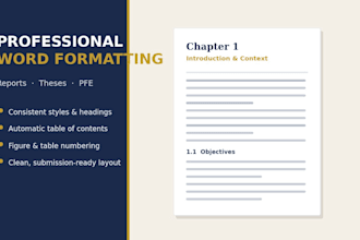 format your word thesis, report or pfe with a clean professional layout