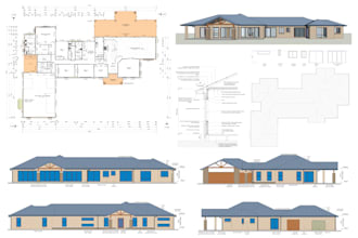 draft architectural plans, construction drawings, blueprints in autodesk revit