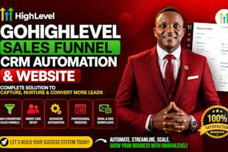 build gohighlevel sales funnel, setup website, create ghl automations, workflows