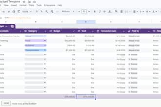 build event budgets and organize expense trackers