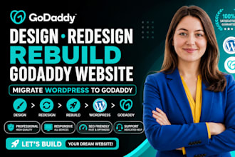design redesign rebuild godaddy website migrate wordpress to godaddy