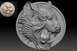 sculpt 3d coin medal cnc design bas relief medallion stl files for 3d printing
