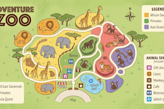 create zoo map, park map, facility map, destination map and wayfinding map