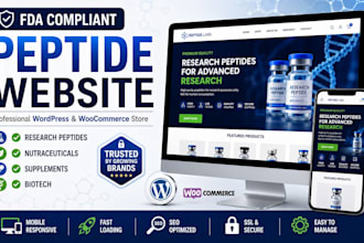 build fda compliant peptide, research peptide, nutraceutical website