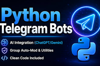 be your python telegram bot developer