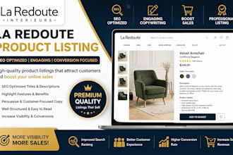 optimize and upload la redoute product listing on marketplace, la redoute seo
