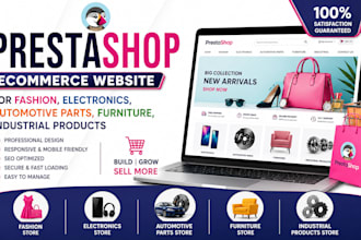 design prestashop website for fashion electronics auto parts industrial product