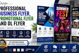 design professional business flyer, promotional flyer and dl flyer