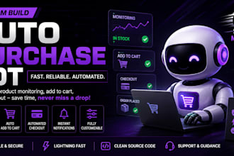 develop a fast sneakers bot for nike, adidas, shopify, and supreme