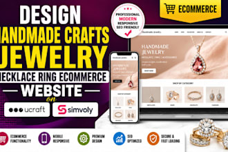 design handmade crafts jewelry necklace ring ecommerce website on ucraft simvoly