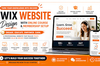 design a wix website with online course and membership setup