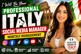 be your professional italy social media manager, monthly management