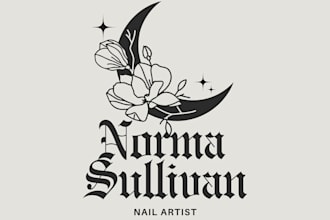 design a professional logo in old english calligraphic font