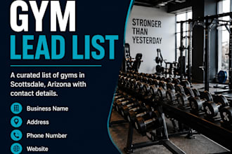 provide a verified list of over 200 gyms for marketing