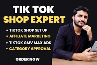 set up tiktok shop and do tiktok affiliate marketing and gmv max ads
