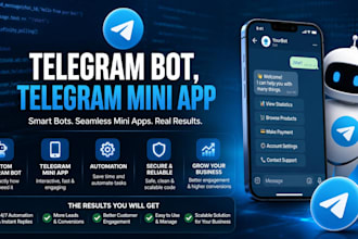 custom telegram bot, python bot automation web scraping ai telegram discord bot