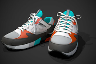 create custom 3d shoe modeling, 3d footwear design, 3d sneaker for 3d printing