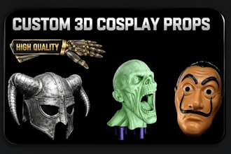 create custom 3d mask, helmet, armor, props for cosplay ready for 3d printing