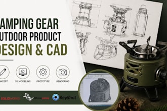 do camping gear design, outdoor product cad, solidworks prototype