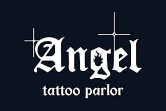 do custom blackletter text old english font logo design