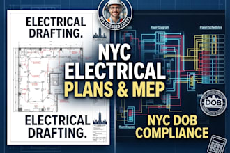 nyc dob compliant electrical drawings, mep load calculations, and wiring layouts