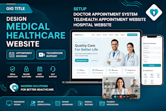 design medical healthcare website with appointment booking and telemedicine
