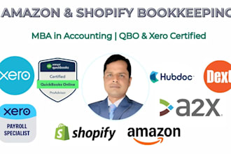 do amazon, shopify ecommerce accounting and bookkeeping in qbo and xero