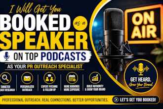 get you booked as a speaker on top podcasts as a PR outreach specialist