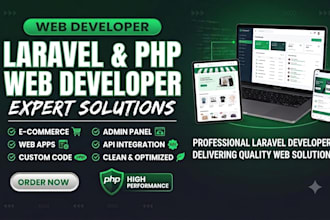 develop laravel PHP website, ecommerce store or custom web app