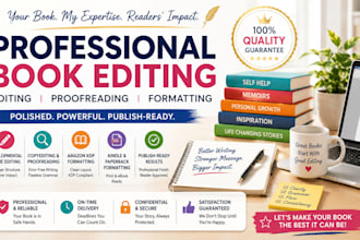 do self help book editing memoir editor proofread book formatting amazon KDP