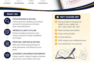 proofread, edit, and provide academic writing support