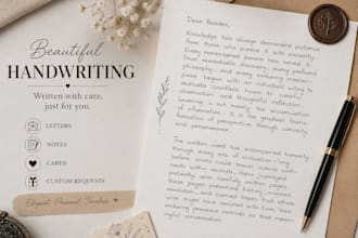 write beautiful handwritten letters, notes and cards